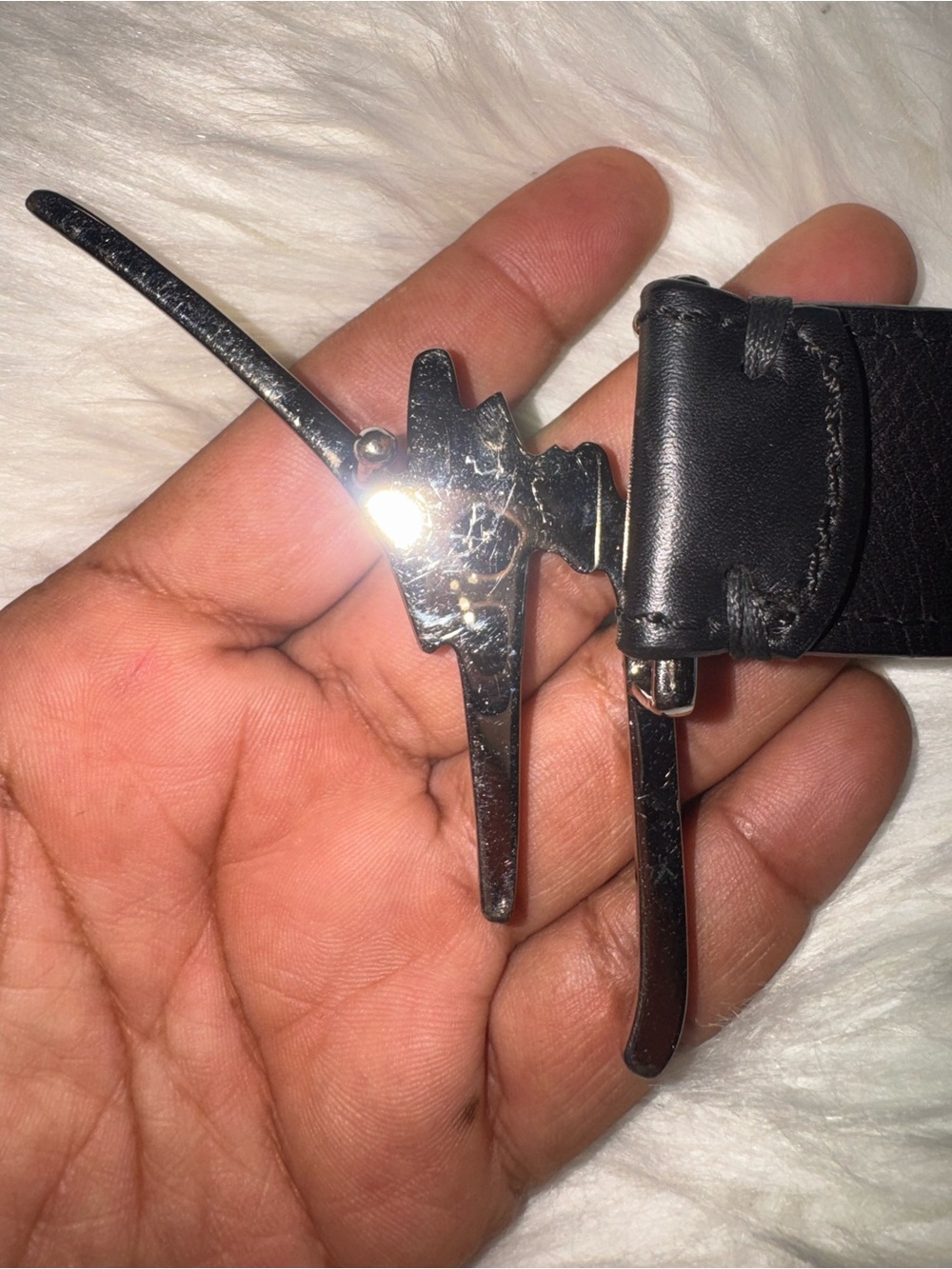 Giuseppe Zanotti Black Leather Belt with Signature Silver Logo Buckle - Picture 8 of 11